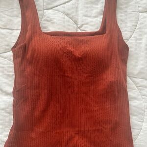 Square Neck Top Shirt with Built In Bra Cotton